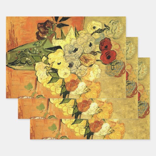 Japanese Vase, Roses, Anemones by Vincent van Gogh ラッピングペーパーシート (セット)