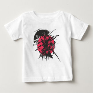 "Japanese Warrior Art T-Shirt – Samurai in Red Ink ベビーTシャツ