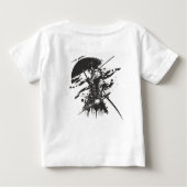 "Japanese Warrior Art T-Shirt – Samurai in Red Ink ベビーTシャツ (裏面)