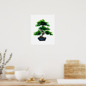 Japanese Watercolor Bonsai Tree ポスター (キッチン)