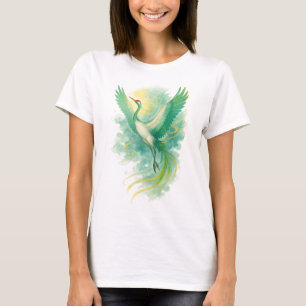 【Japanese Watercolor Phoenix T-Shirt】 Tシャツ