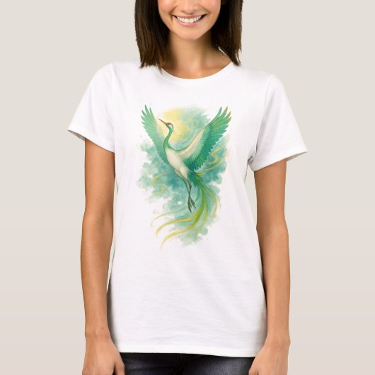 【Japanese Watercolor Phoenix T-Shirt】 Tシャツ (正面)