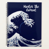 Japanese Wave in Foil | Minimalist Silver Wave Art プランナー手帳 (正面)