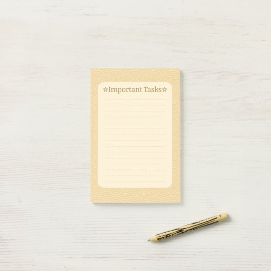 Japanese Wave Pattern- Important Task ポストイット (デスク上)