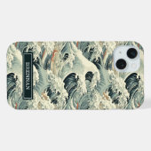 Japanese Wave Pattern Monogrammed iPhoneケース (裏面横)