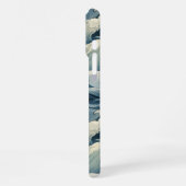 Japanese Waves Pattern Monogrammed iPhoneケース (左側面)