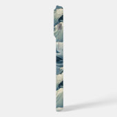 Japanese Waves Pattern Monogrammed iPhoneケース (左側面)