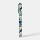 Japanese Waves Pattern Monogrammed iPhoneケース (左側面)
