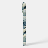 Japanese Waves Pattern Monogrammed iPhoneケース (左側面)