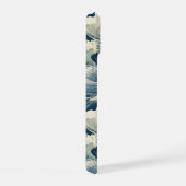 Japanese Waves Pattern Monogrammed iPhone 15ケース (右側面)