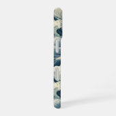 Japanese Waves Pattern Monogrammed iPhone 16ケース (右側面)