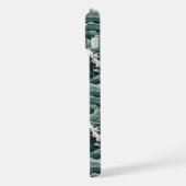 Japanese Waves Print Monogrammed iPhoneケース (左側面)