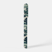 Japanese Waves Print Monogrammed iPhoneケース (右側面)