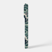 Japanese Waves Print Monogrammed iPhoneケース (左側面)