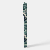 Japanese Waves Print Monogrammed iPhoneケース (左側面)