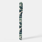 Japanese Waves Print Monogrammed iPhoneケース (右側面)
