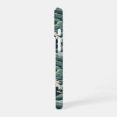 Japanese Waves Print Monogrammed iPhone 16ケース (左側面)