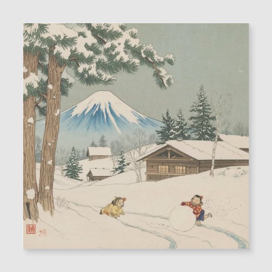 Japanese  winter  landscape - magnetic card (正面)