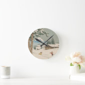 Japanese  winter  landscape - magnetic card ラウンド壁時計 (ホーム)