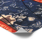 Japanese Woman and Cat Reading the Paper ポスター (角)