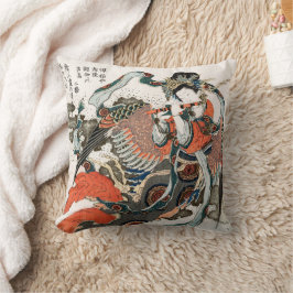 Japanese Woman Playing Flute クッション