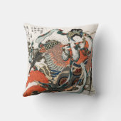 Japanese Woman Playing Flute クッション (裏面)