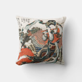 Japanese Woman Playing Flute クッション (正面)