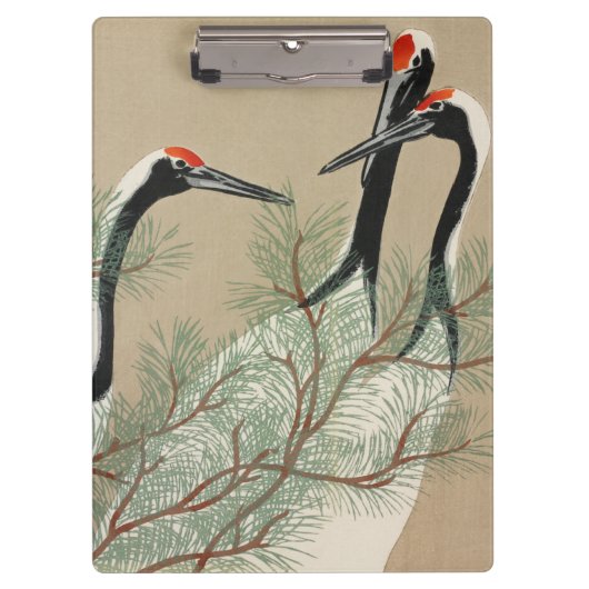 Japanese woodblock-print Cranes - Kamisaka Sekka クリップボード (正面)