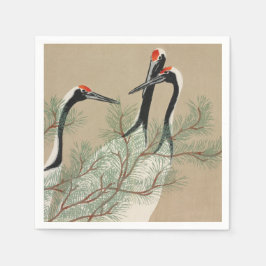 Japanese woodblock-print Cranes - Kamisaka Sekka スタンダードカクテルナプキン