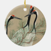 Japanese woodblock-print Cranes - Kamisaka Sekka セラミックオーナメント (裏面)