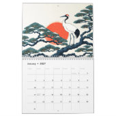 Japanese Woodblock Print Four Seasons カレンダー (1月 2027)