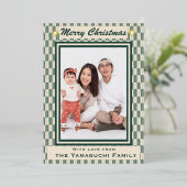 Japanese Yagasuri Pattern Photo Foil Holiday Card 箔シーズンカード (立ち正面)