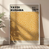 Japanese Yayoi Kusama Yellow Abstract Exhibition ポスター