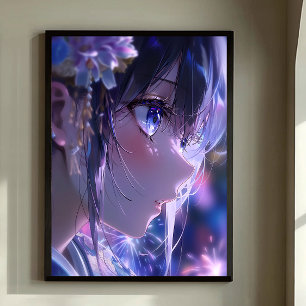 Japanese Yukata Girl, Mesmerizing Eyes ポスター