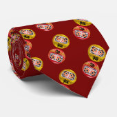  "Japanese Zen Daruma & Kanji – Never Give Up" ネクタイ (ロール)