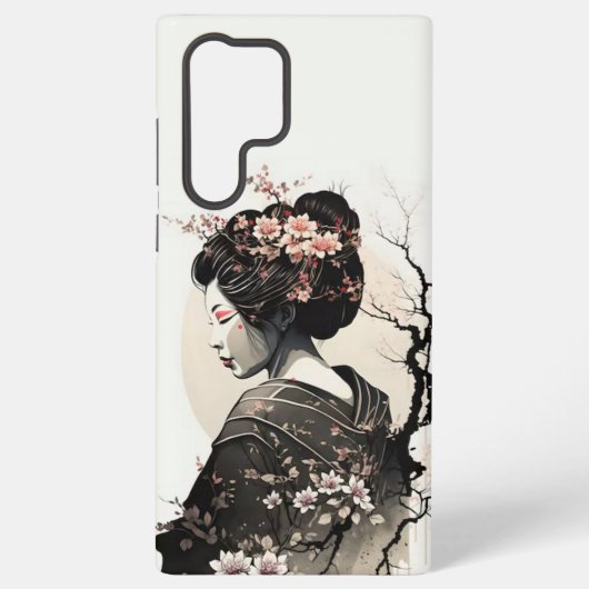 Japanische Geisha Ink Art Sakura -  Samsung Galaxyケース (裏面)