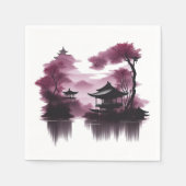 Japanische Landschaft am See - スタンダードカクテルナプキン (正面)