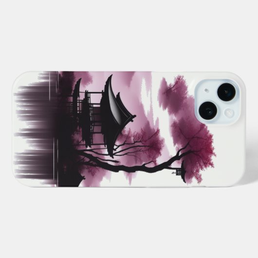 Japanische Landschaft am See - Case-Mate iPhoneケース (裏面 (横))