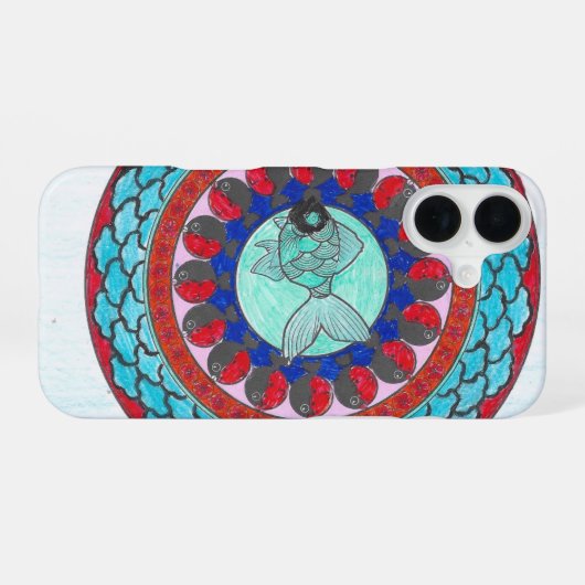 Japon Mandala 002 iPhone 16ケース (裏面横)