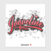 Jaqueline red Heart Graffiti Aufkleber Sticker シール (シート)