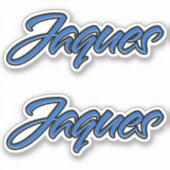 Jaques Name blue Aufkleber Sticker Stickerset シール (正面)
