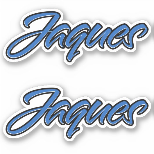 Jaques Name blue Aufkleber Sticker Stickerset シール (正面)