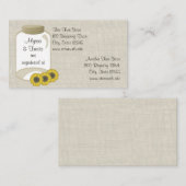 Jarおよびsunflowersブライダル登録カード エンクロージャーカード (正面/裏面)