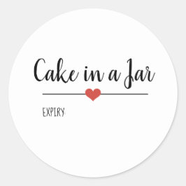 Jarの白いスクリプトのケーキ ラウンドシール
