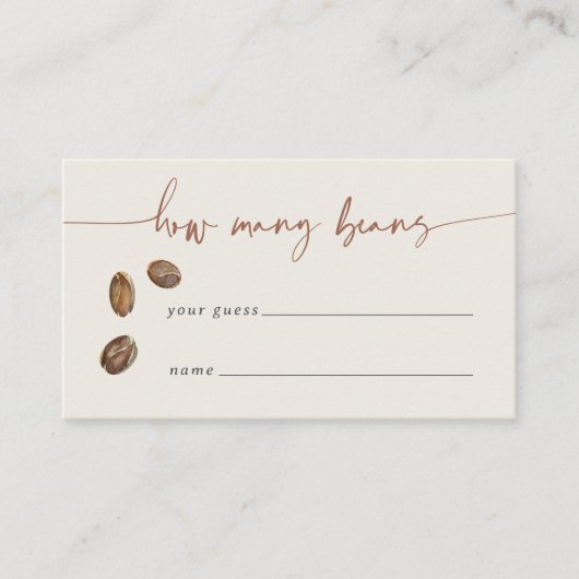Jarゲームカードに入っているコーヒー豆の数 エンクロージャーカード (正面)