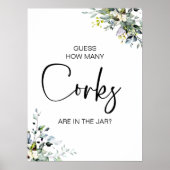 Jarサインブライダルシャワー内のコルク数 ポスター (正面)