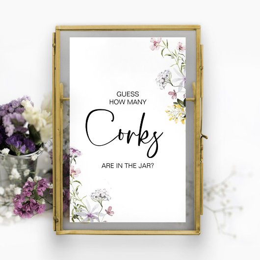 Jarサインブライダルシャワー内のコルク数 ポスター