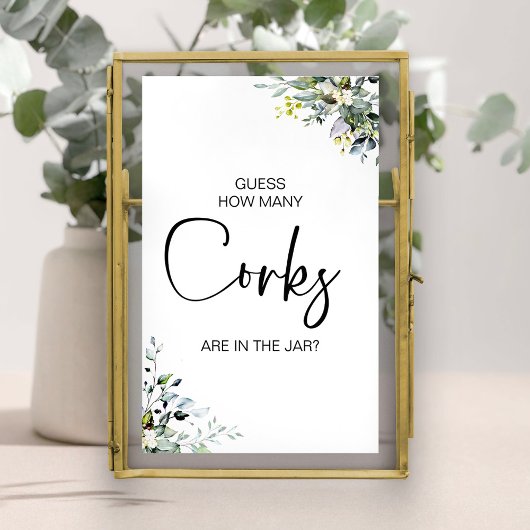 Jarサインブライダルシャワー内のコルク数 ポスター