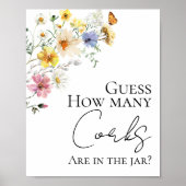 Jarサインブライダルシャワー内のコルク数 ポスター (正面)