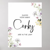 Jarサインブライダルシャワー内のコルク数 ポスター (正面)